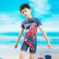 迪士尼（DISNEY）儿童泳衣男童连体泳衣 蜘蛛侠款冲浪服 HM230208A 藏青色 110