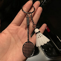 DCW 羽毛球挂件钥匙扣创意礼品运动钥匙链饰品钥匙绳定制刻字 球拍挂件