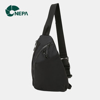 NEPA耐葩23春夏户外休闲男女款多用途包灯芯绒斜挎单肩包7JC7512 黑色 均码