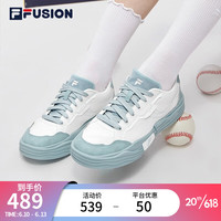 斐乐（FILA）FUSION斐乐潮牌POPII女鞋帆布鞋2023夏季休闲板鞋运动鞋 明亮白/灰雾蓝-BG 37.5