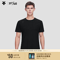 DESCENTE迪桑特 DUALIS系列 男子 短袖针织衫 D3291DTS98C BK-黑色 M(170/92A)
