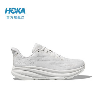 HOKA ONE ONE女款克利夫顿9跑步鞋Clifton 9舒适缓震轻盈回弹轻量透气 白色/白色-宽版 36/220mm