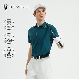 SPYDER蜘蛛男子商务撞色TRAININGPOLO衫23ES449M 23ES449M-墨绿色 XL