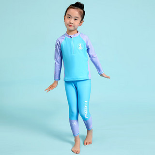 Disney 迪士尼 儿童泳衣冰雪奇缘分体泳衣 SF230342 蓝色 110