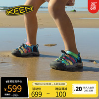 keen官方 夏季新品 NEWPORT H2 清凉户外溯溪鞋涉水童鞋防滑 彩虹扎染图案-1018447-小童 25/26