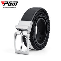 PGM高尔夫皮带 女士 弹力针织带身 头层皮 合金扣头 运动腰带 PD018-黑色