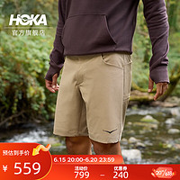 HOKA ONE ONE男款徒步短裤Sky Short轻量舒适灵活防泼水 沙色 M