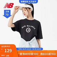 NEW BALANCE NB官方23新款女款休闲百搭舒适运动短袖T恤 BK WT31800 2XL