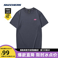 SKECHERS 斯凯奇 短袖T恤男女款衫运动上衣潮流时尚百搭 奥德赛灰/026R S