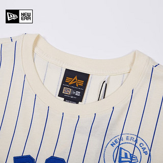 NEW ERAx Alpha Industries x MLB联名款短袖T恤MLB情侣条纹休闲圆领衫 60333946-蓝色 S