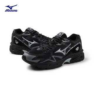 美津浓（MIZUNO）慢跑鞋春季新品舒适耐磨回弹缓震透气跑步鞋 ADVENTURE 03/黑色/银色/灰色 42