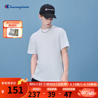 Champion2023春夏新款刺绣同色小c logo圆领T恤短袖男女情侣款 白色 S