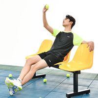 李宁（LI-NING）羽毛球服男女短袖套装夏季速干排球乒羽比赛运动服透气男女同款 AATT003男女同款黑色/荧光黄绿 XXL