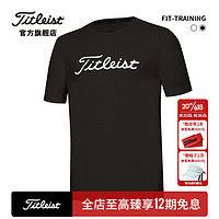 Titleist泰特利斯高尔夫服装男士短袖23夏季FIT-TRAINING男装速干运动T恤 黑色 M