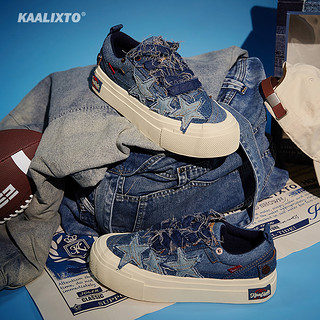 Kaalixto国潮原创设计感潮流2023新品帆布鞋牛仔蓝色