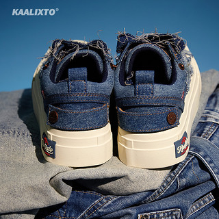 Kaalixto国潮原创设计感潮流2023新品帆布鞋牛仔蓝色