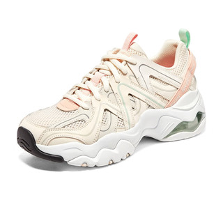 Skechers2023年夏季女子时尚轻质休闲鞋舒适拼接运动鞋 896233-NTMT 自然色/多彩色 35