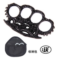 spriggan户外拳扣指虎两指扣双指扣四指扣单指扣手撑戒指扣防身防狼破窗器 黑色盘龙款+腰包