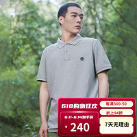 Timberland添柏岚男士T恤夏季户外休闲运动衣棉质商务POLO衫透气短袖A2EPM A24H2052/灰色 XS