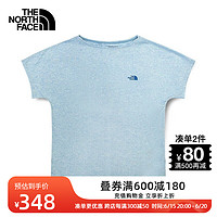 北面（The North Face）短袖速干T恤女打底衫户外吸湿透气23上新7WCS LV2/蓝色 S/155