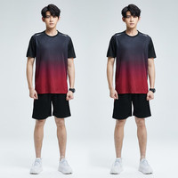 步锐特(BURUITE)运动套装男夏季健身衣服冰丝速干短袖T恤篮球训练短裤跑步服装备 90%客户选择一次两套 3XL(推荐体重150-170斤)