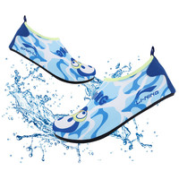 LI-NING 李宁 浮潜鞋潜水鞋沙滩鞋儿童女防滑涉水潜水袜卡通蓝 31-32码