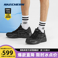 SKECHERS 斯凯奇 气泡熊猫鞋老爹鞋 全黑色/BBK 39