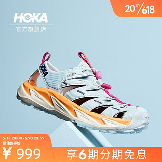 HOKA ONE ONE男女霍帕拉春夏露营徒步溯溪凉鞋Hopara缓震防滑新款 冰流蓝/山梅花橘（男女款） 46.5/300mm