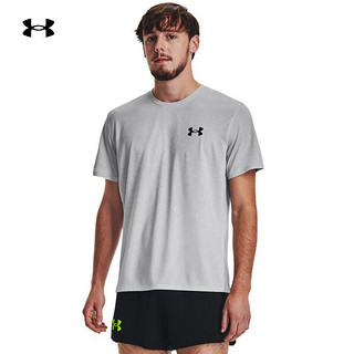 安德玛（UNDERARMOUR）春夏RUSH男子跑步运动短袖T恤1378403 灰色011 XXL