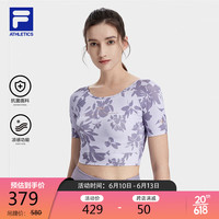 FILA 斐乐官方拿铁女孩2023小蛮腰运动上衣女子短袖T恤