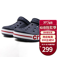 卡骆驰（crocs）洞洞鞋男鞋女鞋贝雅卡骆班户外涉水一脚蹬快干透气沙滩凉拖休闲鞋 4CC 蓝红 M4W6