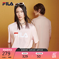 FILA 斐乐 官方情侣短袖T恤2023夏季经典LOGO圆领纯棉宽松上衣