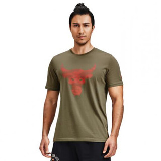 安德玛（UNDERARMOUR）Project Rock强森男子训练运动短袖T恤1371214 绿色361 L