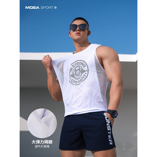 墨立方（MOEA）墨立方双层网纱性感背心男健身衣服篮球吸湿排汗速干无袖运动坎肩 黑色 185/104A/XXL（165-180斤）