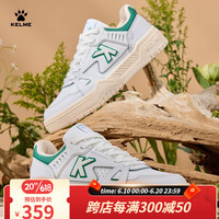 卡尔美（KELME）休闲鞋男新款街头复刻板鞋运动鞋潮流百搭鞋子男 白/绿 39