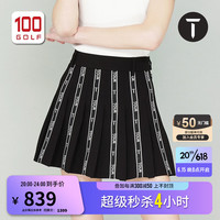 EUROPEAN TOUR欧巡赛高尔夫服装女士短裙23夏季时尚运动百褶女裙 黑色 L