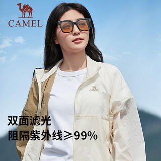 骆驼（CAMEL）太阳镜女折叠口袋气垫墨镜防晒防紫外线潮流开车偏光防晒眼镜 1J32267122-1，渐透蓝（圆框）