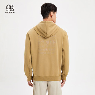 可隆 KOLON SPORT连帽卫衣 男子户外CAMPING印花露营系列运动长袖 LHMT3ST689-CA 驼 170/M