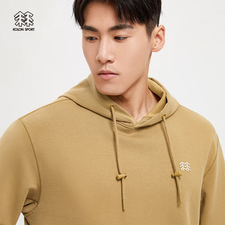  可隆 KOLON SPORT连帽卫衣 男子户外CAMPING印花露营系列运动长袖 LHMT3ST689-CA 驼 170/M