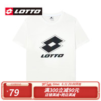 lotto 乐途 轻薄棉质T恤2023春夏男士户外休闲上衣透气舒服运动上衣 白色 190/3XL