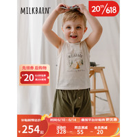 Milkbarn2023新款儿童夏季背心短裤套装男女童休闲运动2件套中小童童装 小帐篷 73cm(6-12m)