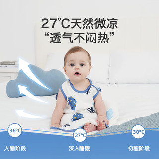 安舒棉婴儿夏季薄款儿童睡袋竹纤维纱布背心睡袋防踢被新生儿无袖护肚子 2层竹棉-逐梦鹿-建议28℃以上 L码（身高85cm内完全盖住脚）