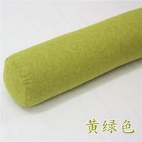 茗芮居沙发加高头枕长条圆柱支撑可拆洗长条抱枕棉麻纯色轻奢沙发长靠垫 黄绿色 混纺棉麻 10直径*40cm长 颈椎枕 珍珠棉(