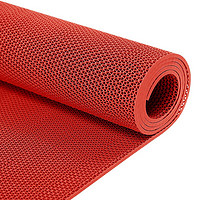 纳仕德 DMQ935 PVC镂空地垫S型透水垫网格防滑垫 3.5mm厚红色0.9m宽*1米