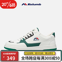 kolumb哥仑步运动板鞋男休闲鞋时尚舒适耐磨通勤小白鞋 白绿 38皮鞋尺码