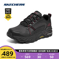 斯凯奇Skechers男子耐磨跑步鞋237303C 黑色/红色/BKRD 43