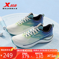XTEP 特步 云翼男跑鞋跑步鞋透气877219110002 果冻绿/水天蓝/紫蓝色 42码