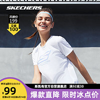 斯凯奇Skechers女子短袖T恤速干吸湿透气舒适 亮白色/0019(女款) L