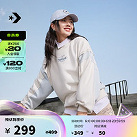 匡威（Converse）CONVERSE匡威官方 春季新款女拼接感牛仔休闲刺绣卫衣10025520 10025520-A01 M