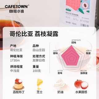 咖啡小镇哥伦比亚白山庄园荔枝凝露中浅烘焙水果风味咖啡豆100g